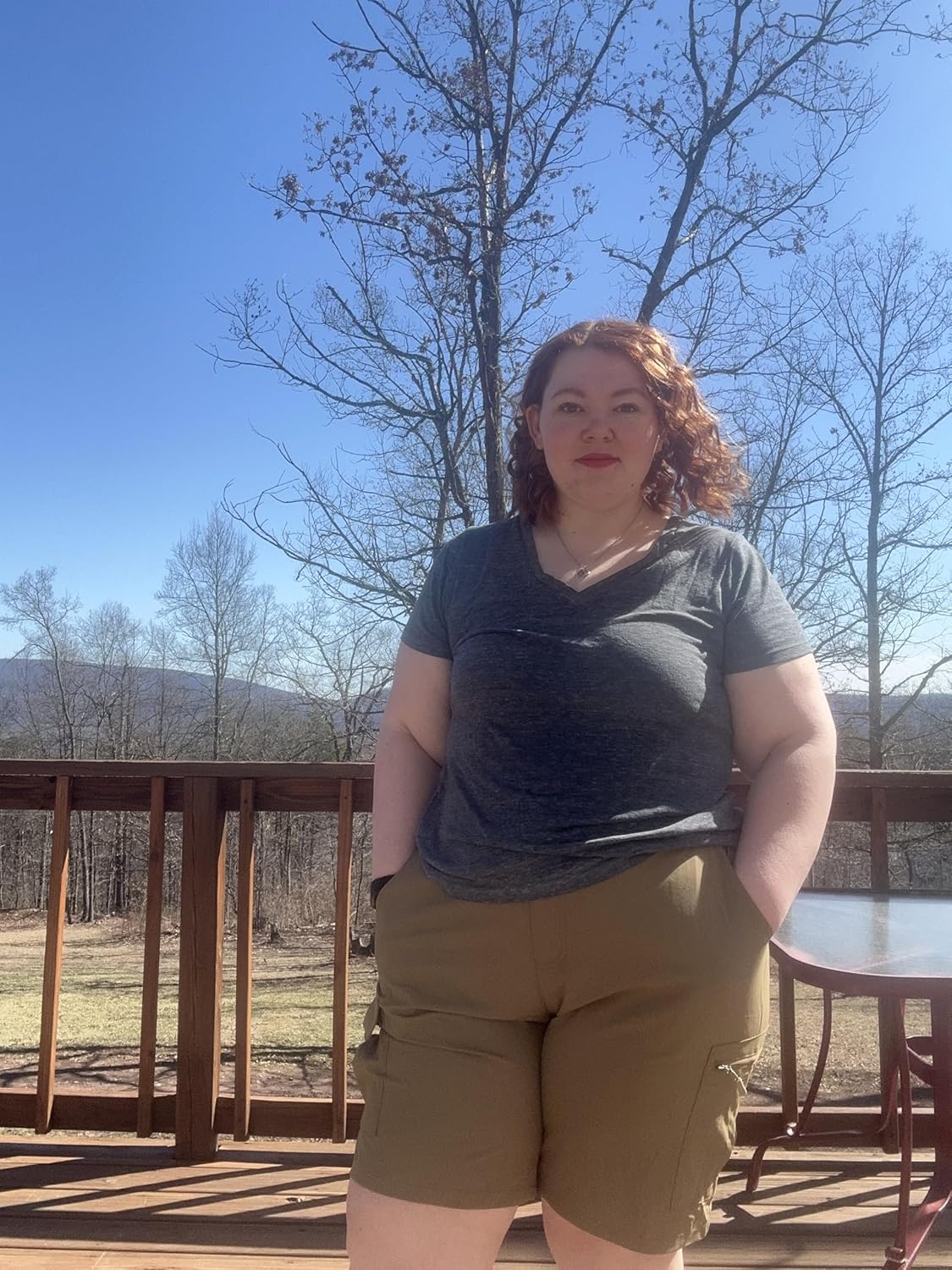 FOREYOND Women's Plus Size Golf Shorts Quick Dry 9'' Hiking Cargo Shorts Athletic Casual Summer Bermuda with Pockets - Image 2