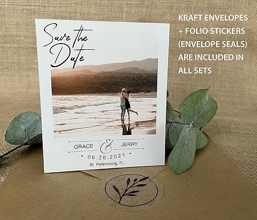 Miniatura 4 de Ultra-Thick Photo Save the Date Magnets, Pack of 10 to 300, Personalized Save the Dates for Weddings with Free Envelopes