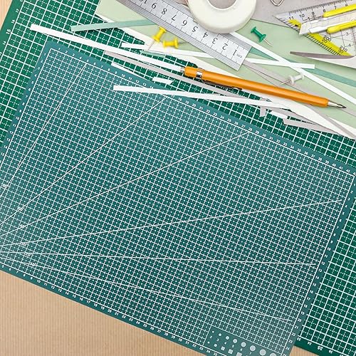 Miniatura 9 de Sewroro Alfombrilla de corte de 18 x 12 pulgadas, alfombrilla de costura autocurable, A3, almohadilla de corte para álbumes de recortes, acolchado,