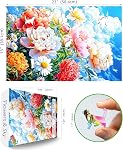 500 Piece Puzzles for Adults, The Blooming Peonies Fun Puzzles for Adults 500 Pieces with HD Print & Poster, 15" X 23" Dust Free, for Gifts Halloween Christmas Family Games