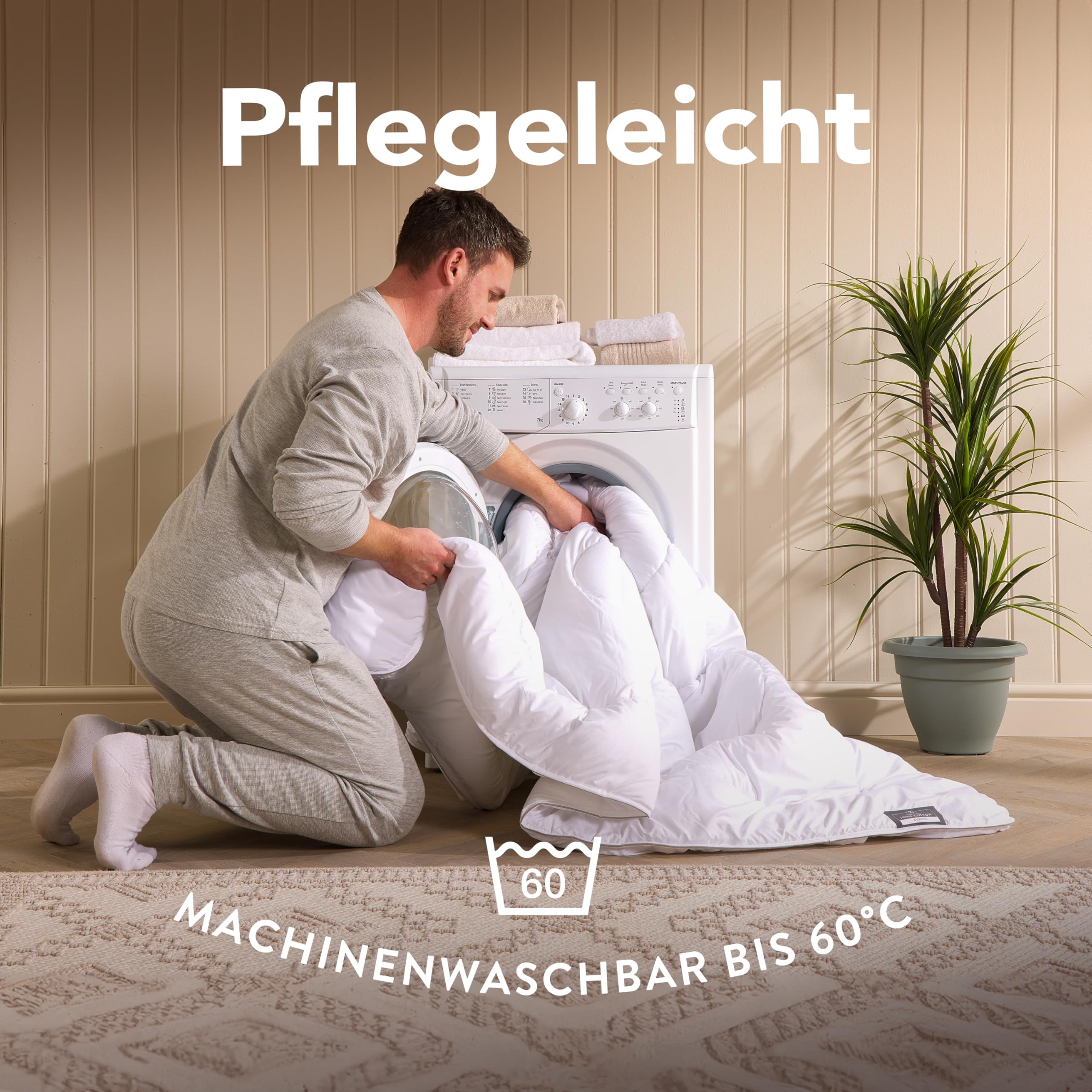 John Cotton NightCloud Bettdecke 200x220 - Premium Klasse Steppdecke für Allergiker | Oeko-Test Zertifiziert Bettdecken | Ideal Schlafdecke für Frühling & Herbst | Weiche Microfaser Decke | Weiß