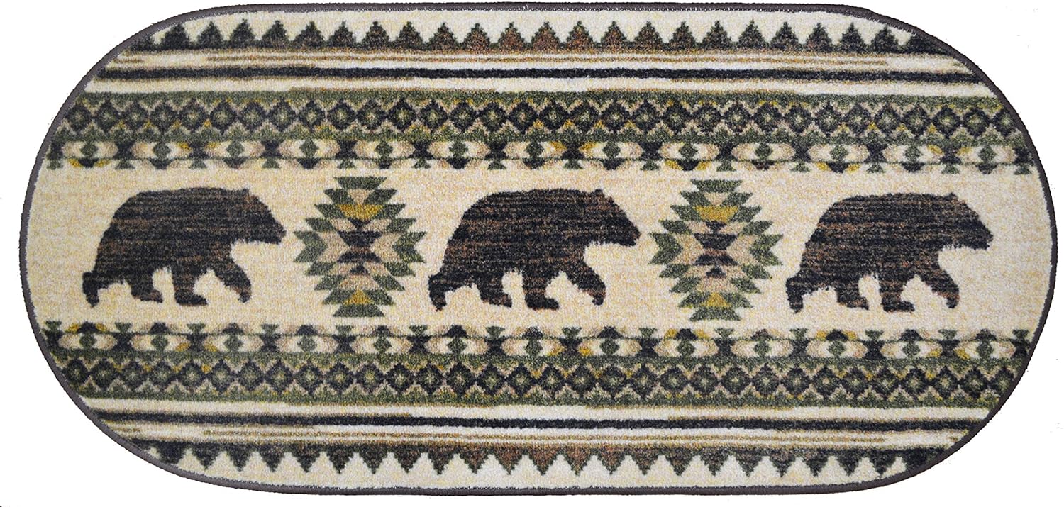 Cozy Cabin Bear Brothers Accent Rug, 20"x44", Multi