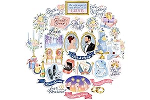 Sophisticated Peony Bliss Wedding Stickers for Bridal Cups (30 Count)