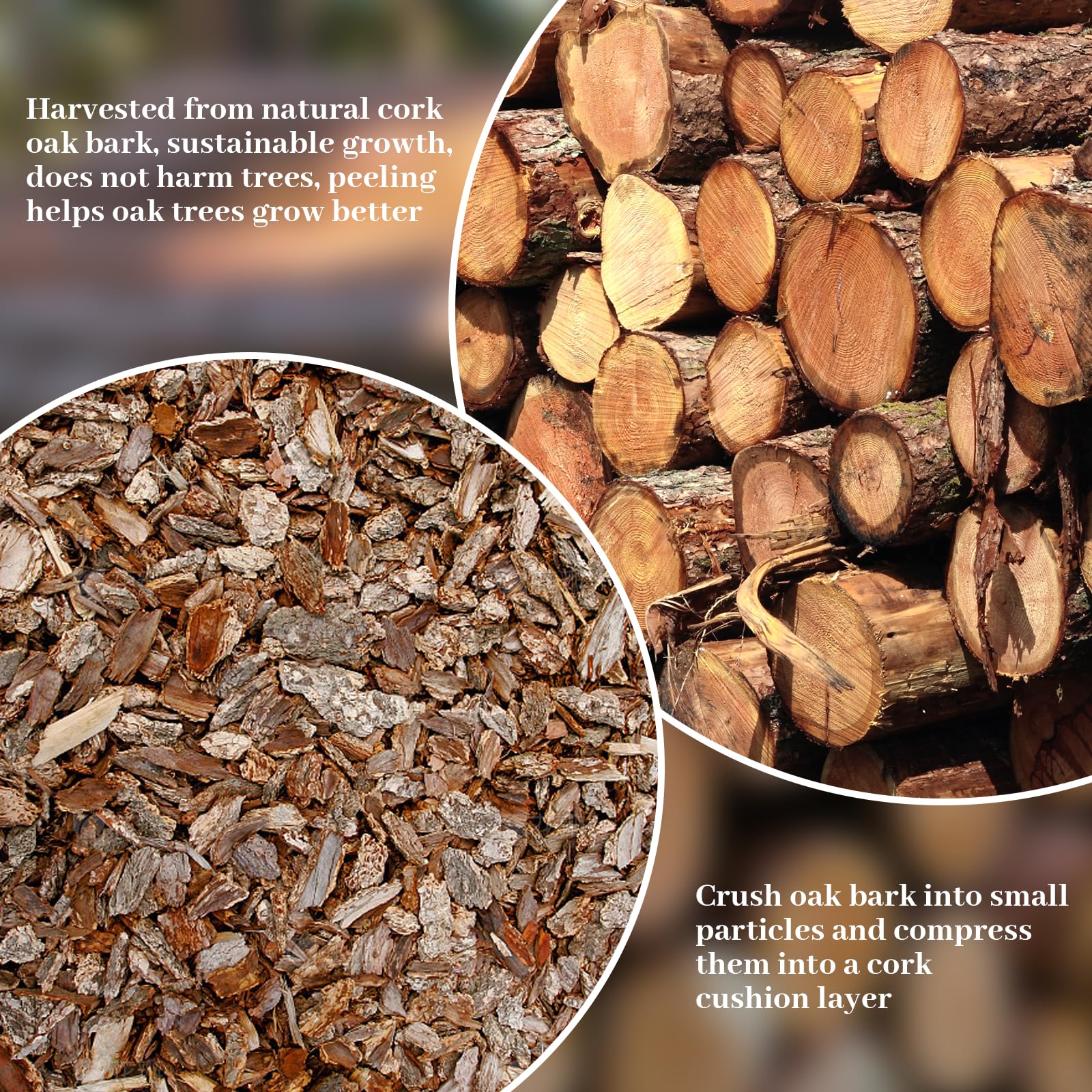 Sottopentola per Induzione, Set di 6 Sottopiatti in Sughero Naturale, 19 cm Sottopentola Sughero Rotondo, Sottopentolas Legno per Tavola, Protettivo, Antiscivolo, Ideale per Cucina