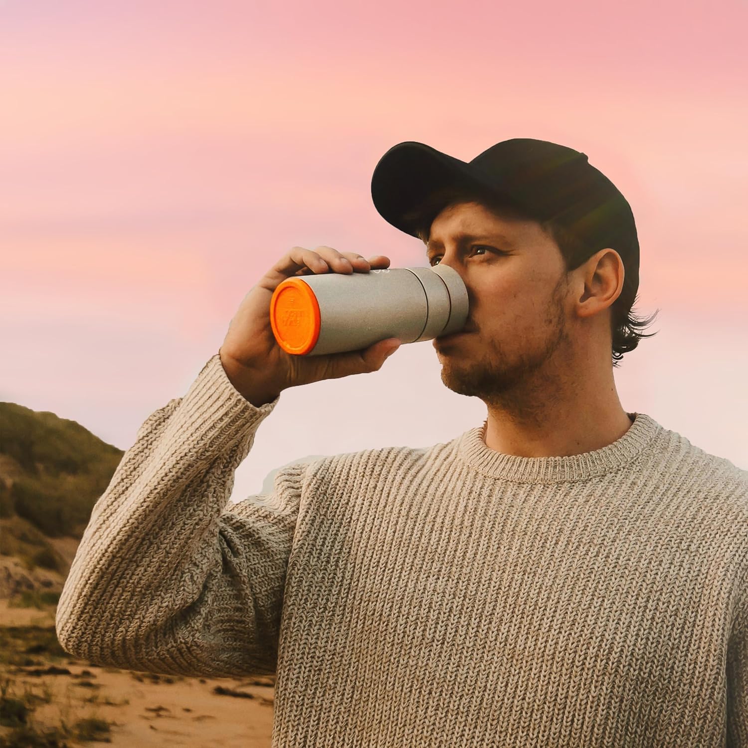 Ocean Bottle Brew Flask 12 oz | Insulated Travel Flask for Hot & Cold Drinks | Recycled Stainless Steel | Sustainable, Eco Friendly Gift (Rock Grey) - Image 5