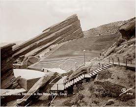 Vintage Red Rocks Amphitheater 16x20 Unframed Print – Historic Colorado Music Venue Wall Art, Sepia Landscape Print, Rustic Outdoor Theater Decor, Americana Travel Memorabilia