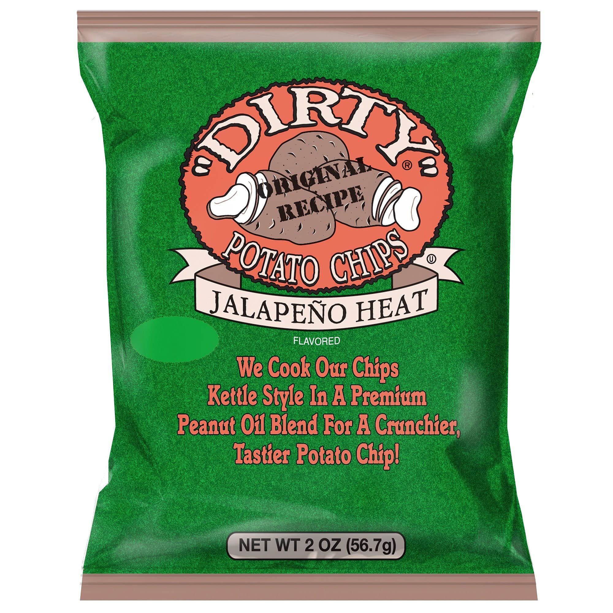 Dirty Kettle Potato Chips Jalapeno Heat 2 Oz (Pack of 5)