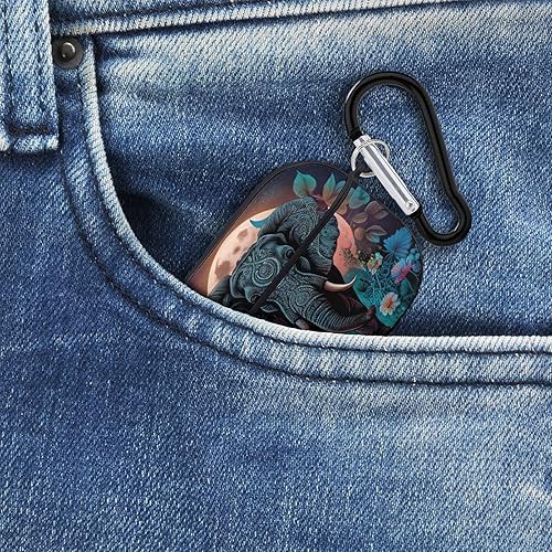 Miniatura 8 de Boho-Elephant - Funda para Airpods Pro (21 generación) con llavero, funda protectora completa a prueba de golpes, funda rígida de policarbonato