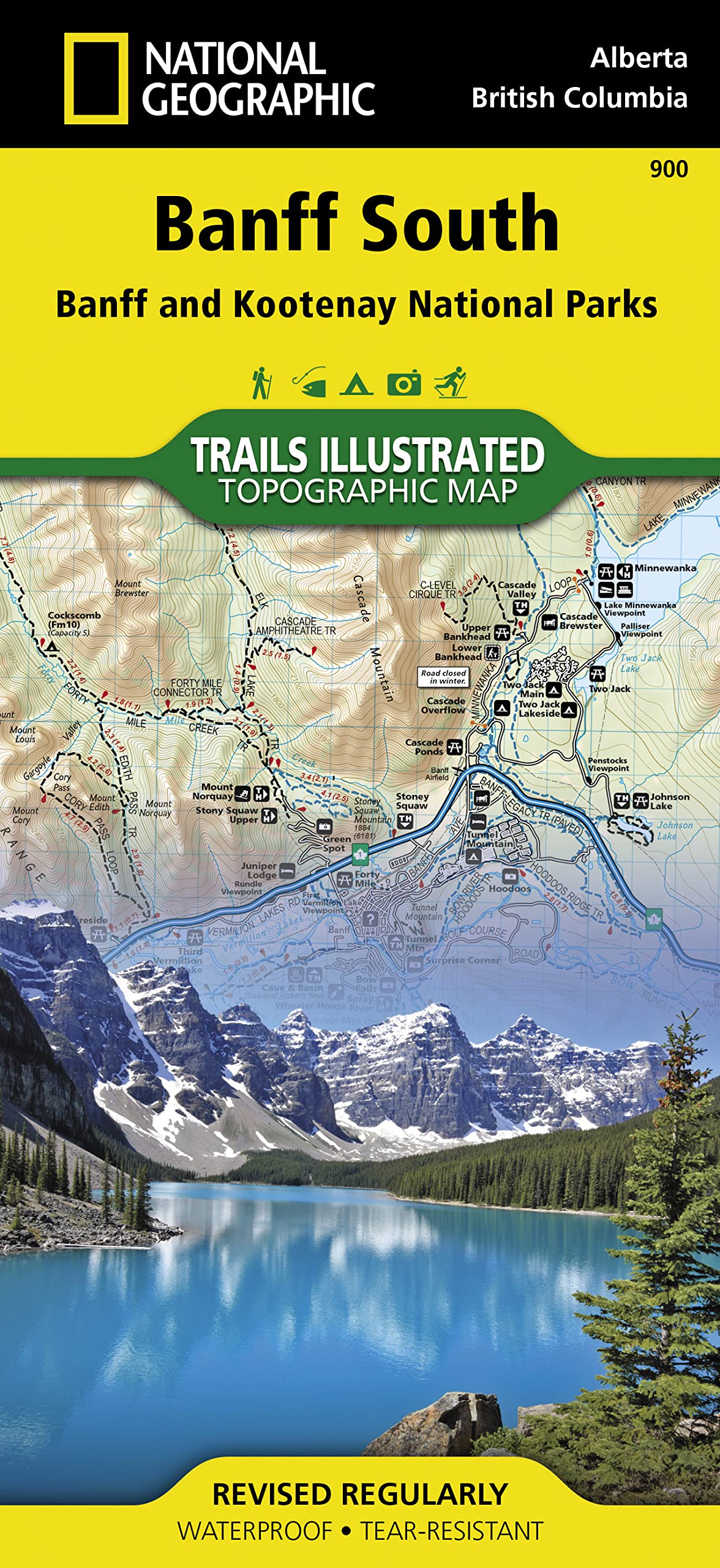 Banff South Map – National Geographic Trails Illustrated Hiking Map for Banff National Park, Waterproof Topographic Map for Canadian Rockies