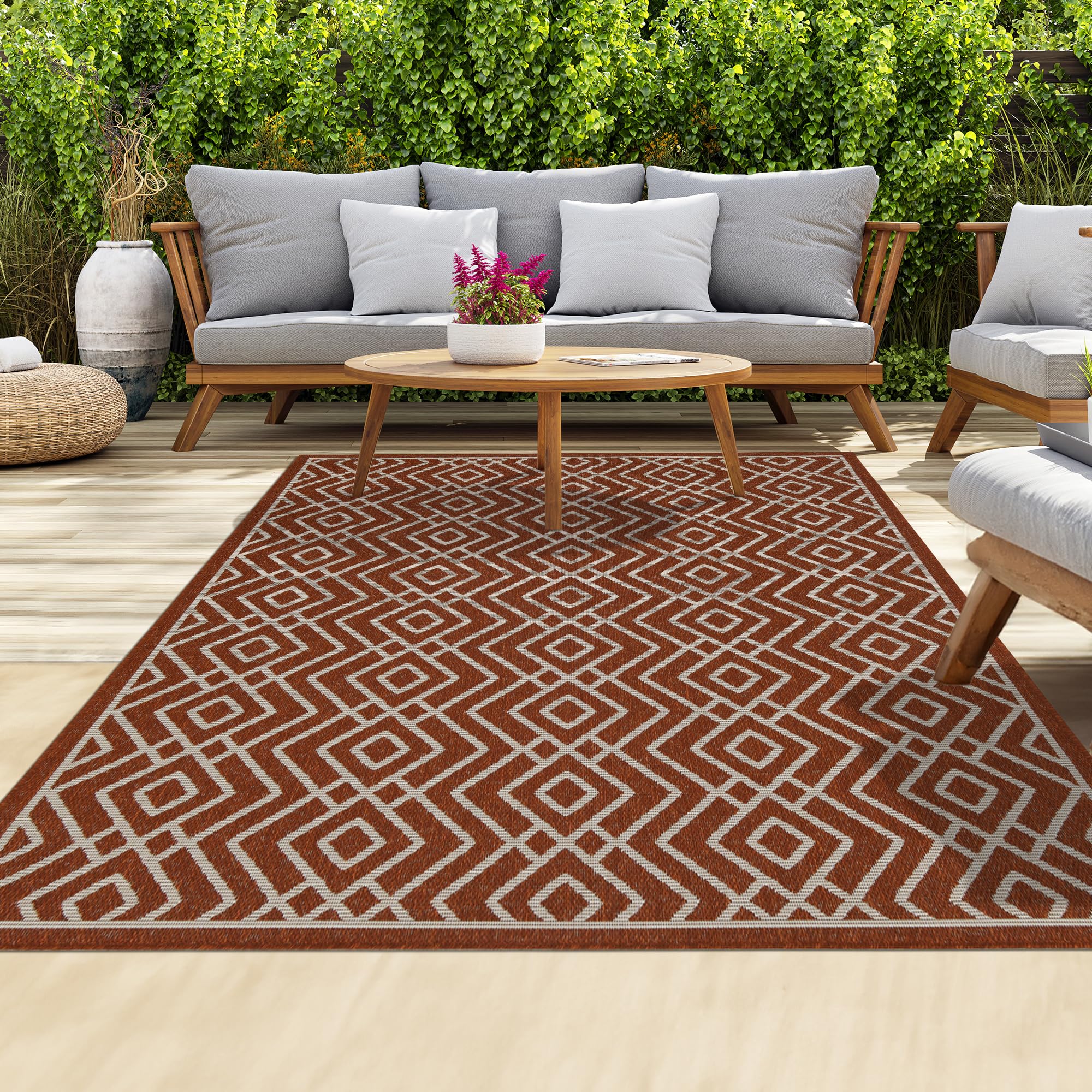 homeart Outdoor Rugs | Easy-Cleaning Indoor & Outdoor Area Rugs for Porch, Deck, Balcony, Garden, Picnic, Kitchen, Hallway | UV & Weather-Resistant Large Patio Rug Mats Terra Cream, 200 x 290 cm — image 1