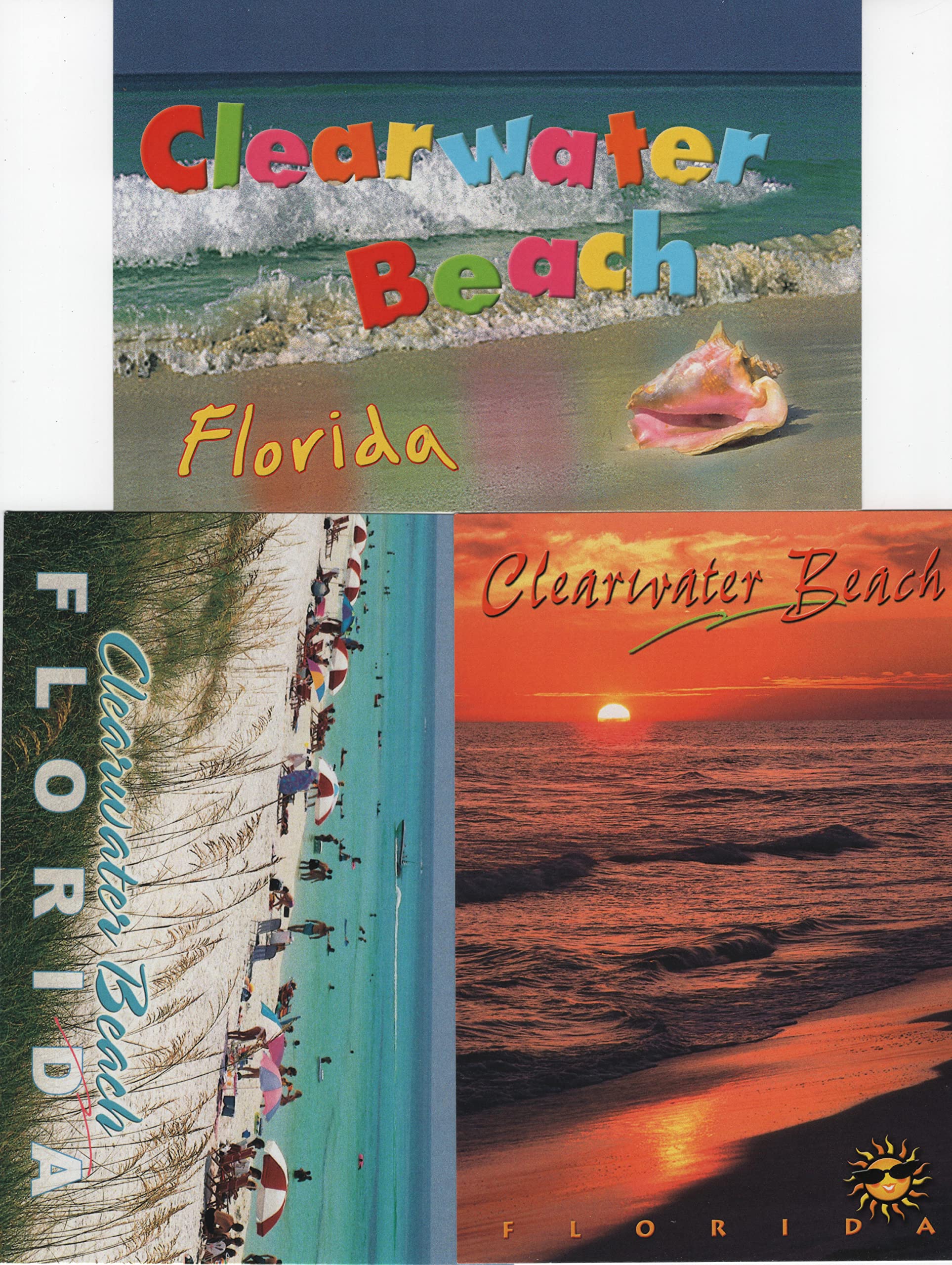 Clearwater Beach, Florida Postcard 3 pack of Postcards