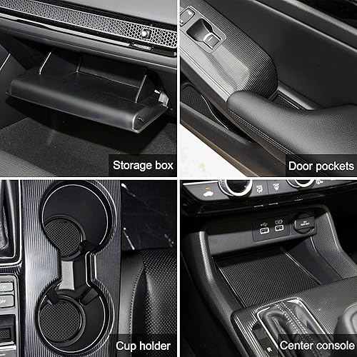 Miniatura 2 de SENSHINE Accesorios para Honda Civic 2022 2023 2024 2025 2026 11 generación Sedán portavasos, inserto, forro de consola central, ranuras para