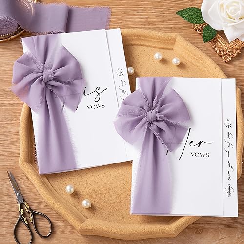 Miniatura 4 de Doris Home - Cinta de gasa hecha a mano con flecos, 2 pulgadas x 7 yardas, juego de 3 rollos de cintas para invitaciones de boda, ramos de regalo,