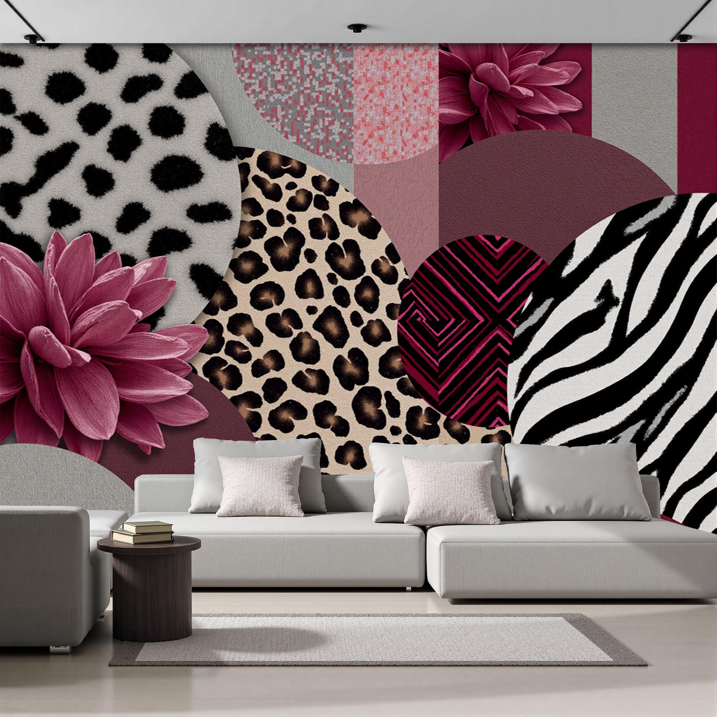 Papier peint panoramique intissé effet 3D imprimé animal 400x280cm pour chambre