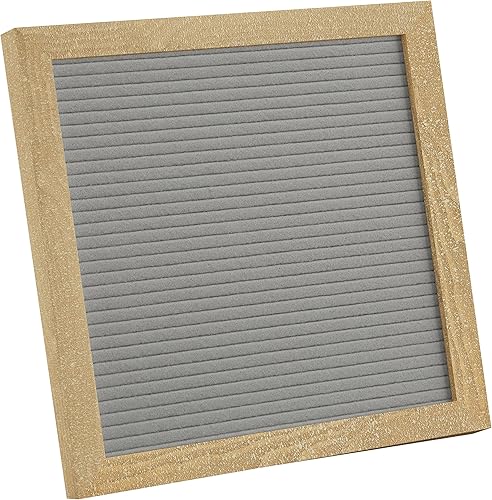 Miniatura 3 de HBCY Creations Tablero de letras de fieltro de 10 x 10 pulgadas, marco de madera maciza, madera envejecida, fieltro gris, 389 letras de