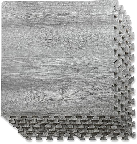 Miniatura 15 de Home Aesthetics Alfombrilla de espuma estampada de 100 pies cuadrados de 3/8 pulgadas de grosor, impresión de grano de madera marrón natural