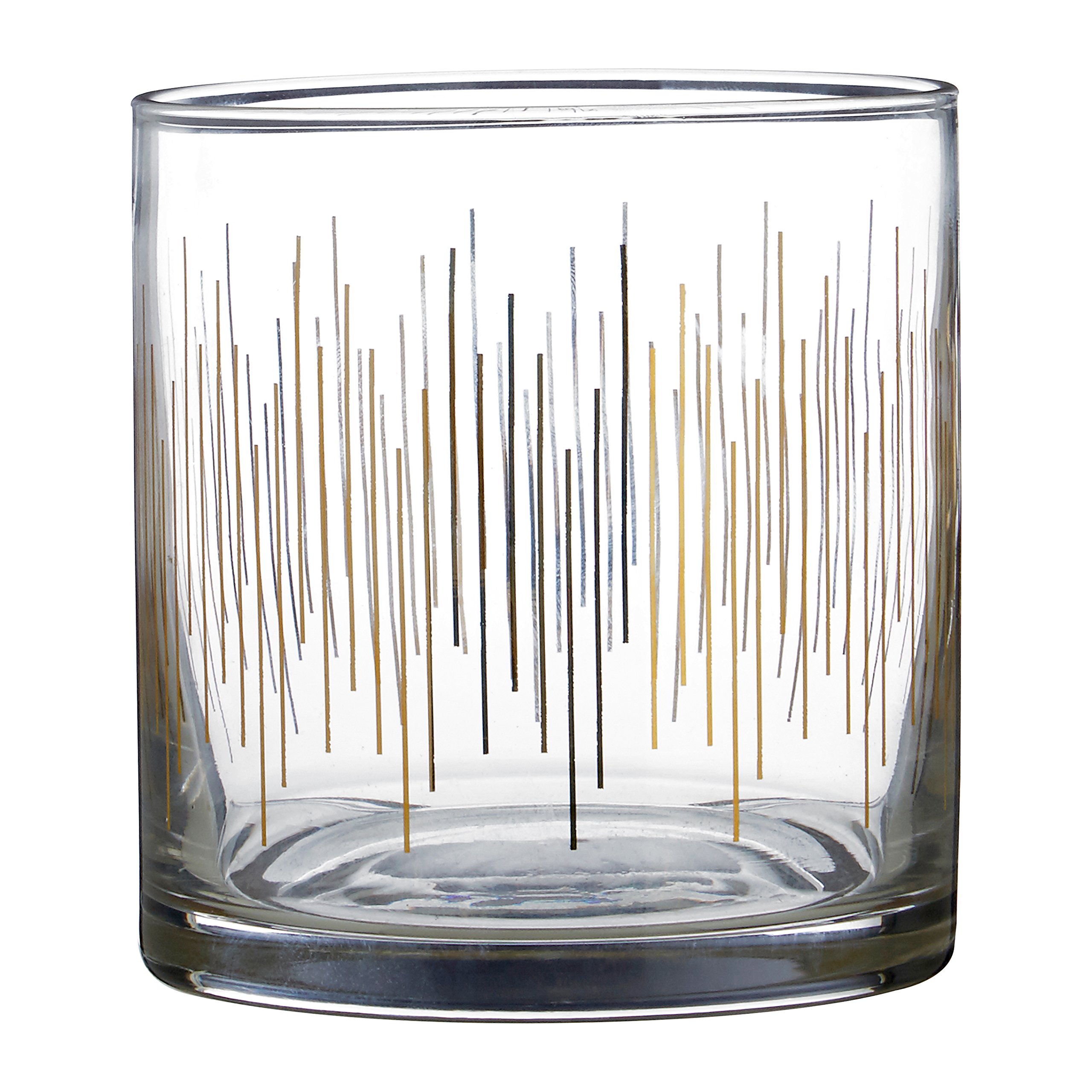 Premier Housewares DECO Tumbler Glasses, Gold, 9 x 9 x 9 cm, Set of 4