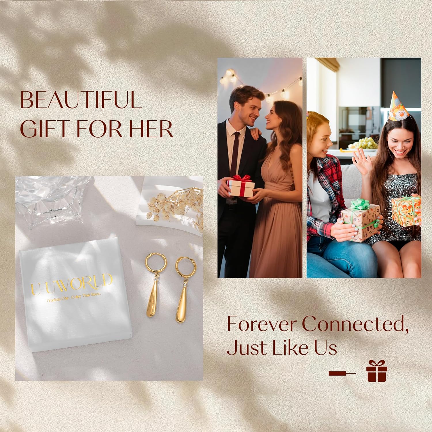 Long Teardrop Dangle Earrings for Women,18K Gold Plated Stainless Steel Drop Dangle Earrings with Cubic Zirconia,Hypoallergenic Leverback Earrings for Daily Wear,Party,Birthday Jewelry Gifts - Image 6