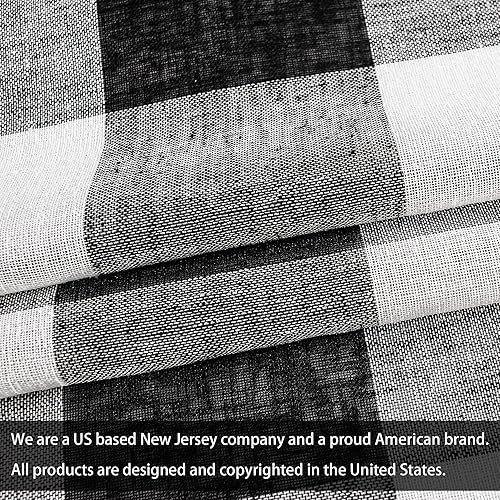 Vista 186 de DriftAway - Cortinas de ojales opacas, patrón a cuadros, forro térmico con aislamiento, blackout, impresas a cuadros, 2 capas, juego de 2 paneles