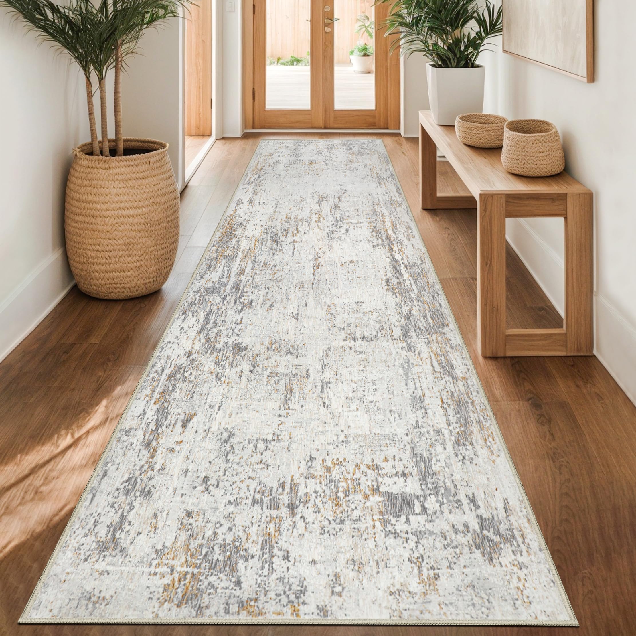 Alfombra lavable y antideslizante de 80x400 cm estilo minimalista