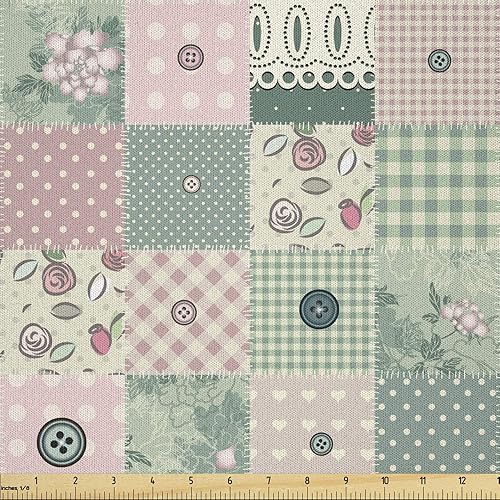 Miniatura 140 de Tela de panda Lunarable de The Yard, diseño de oso asiático con dibujos animados comiendo hojas y ramas, animal silvestre, tela decorativa para