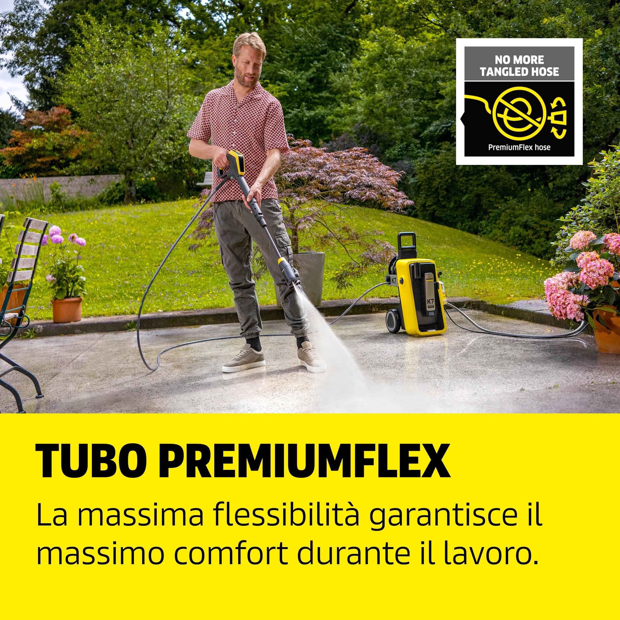Kärcher idropulitrice K 7 Comfort Premium Connect, pressione: max 180 bar, portata: 600 l/h, superficie: 60 m²/h, tubo ad alta pressione extra flessibile, avvolgitubo, controllo tramite app