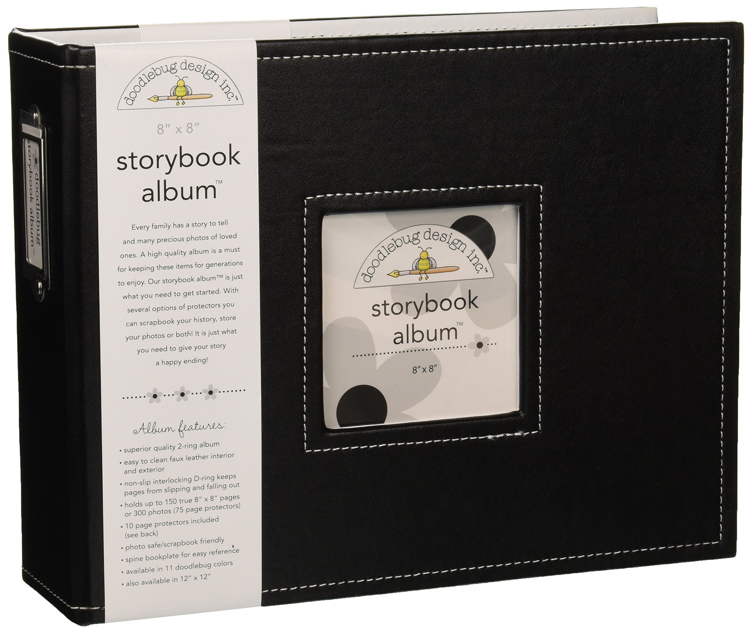 DOODLEBUGDesign Storybook for Scrapbooking Album, 8 by 8-Inch, Beetle Black