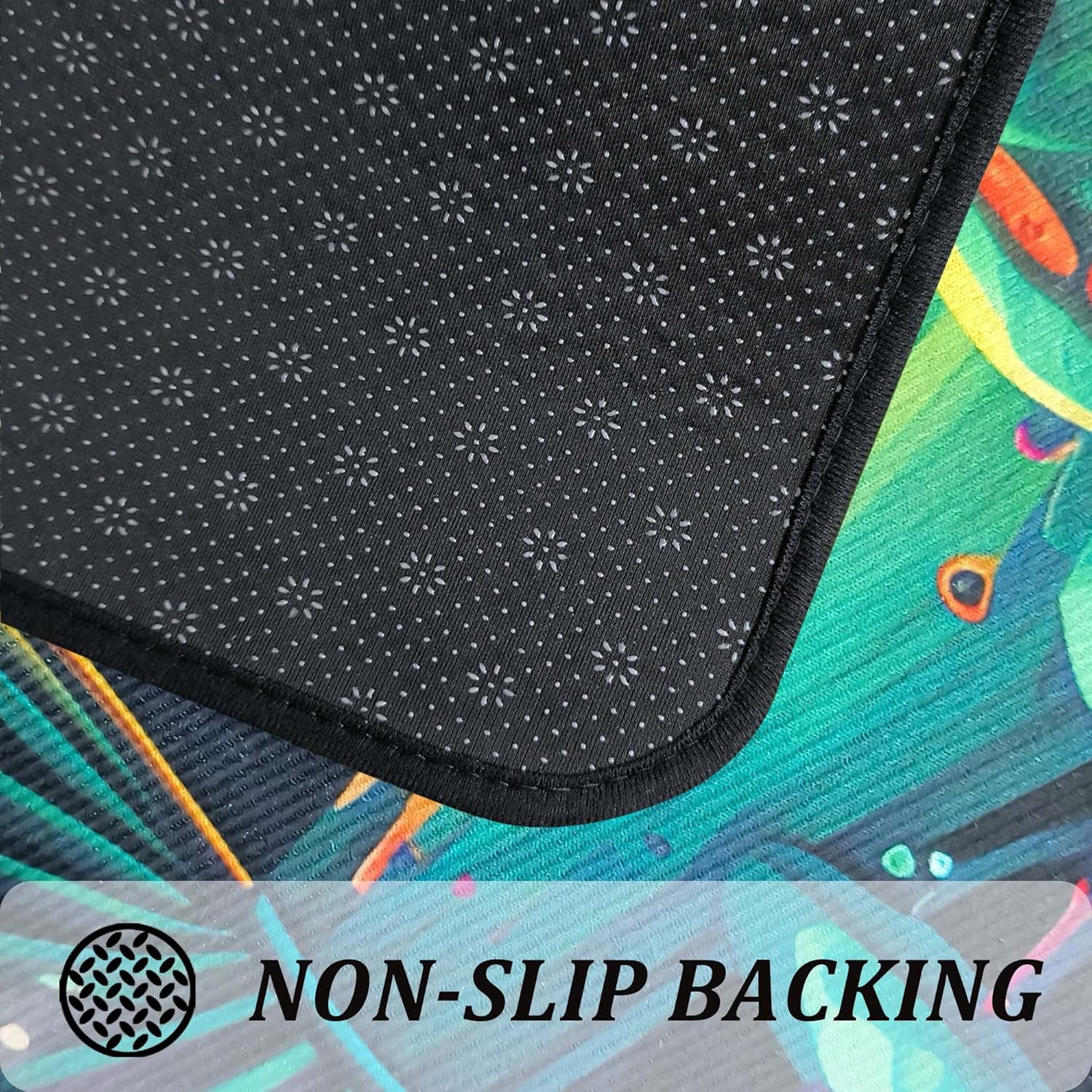 Mushroom Forest Kitchen Rug Set 2 PCS | Non-Slip, Waterproof & Stain-Resistant Kitchen Mats | Forest Style Mats for Kitchen, Sink, Laundry Room 17"x47"+17"x30"