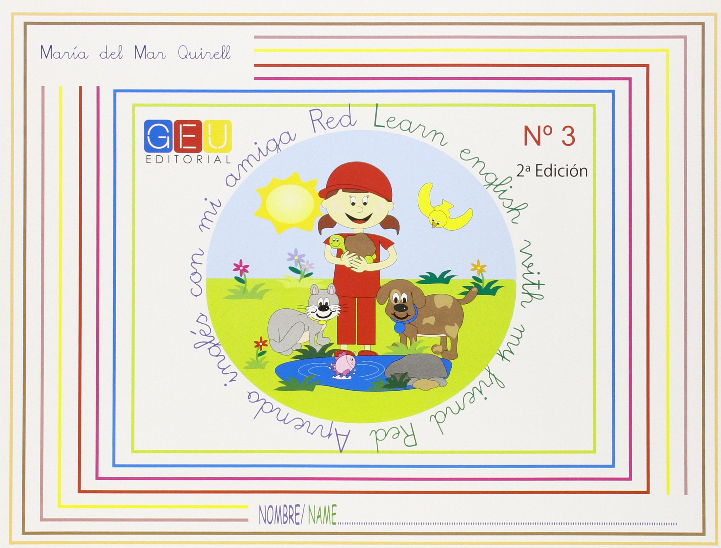 Aprendo inglés con mi amiga red - cuadernillo de trabajo y actividades 3 / Editorial GEU/ Recomendado de 5-6 años/ Aprende inglés / Refuerzo