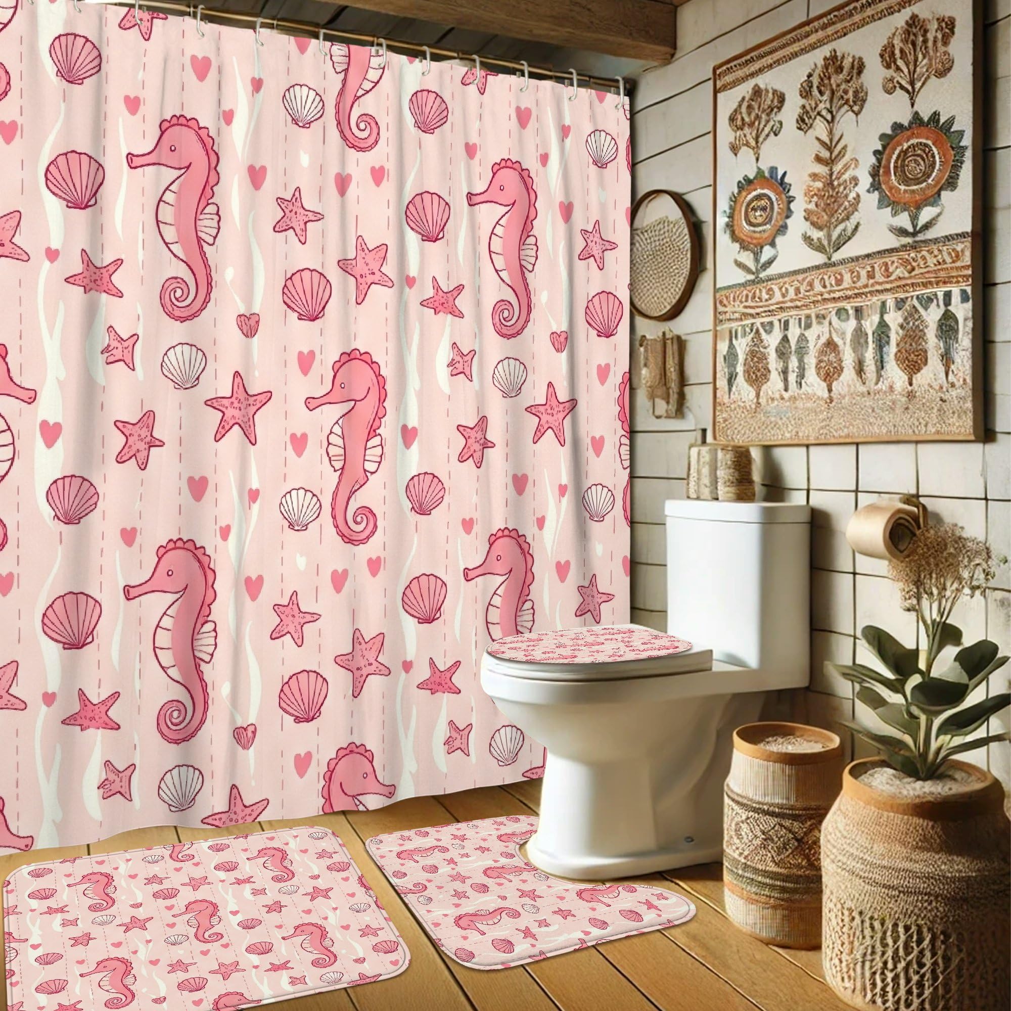 Rideau de douche en toile 183x183 cm lavable avec crochets