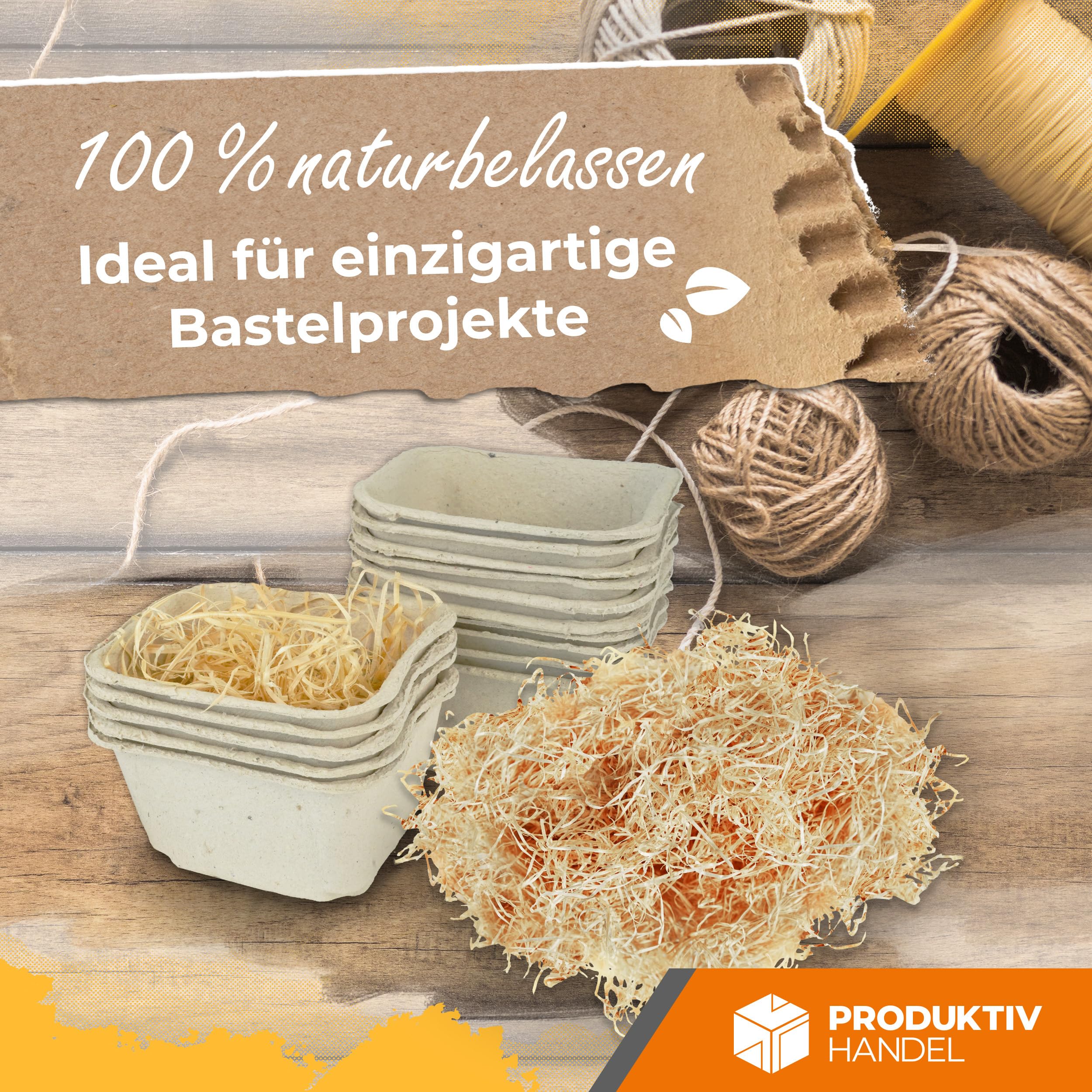 Holzwolle 2,5 kg - Füllmaterial ideal zur Dekoration | Naturbelasse & Staubarme Kiefernholzwolle