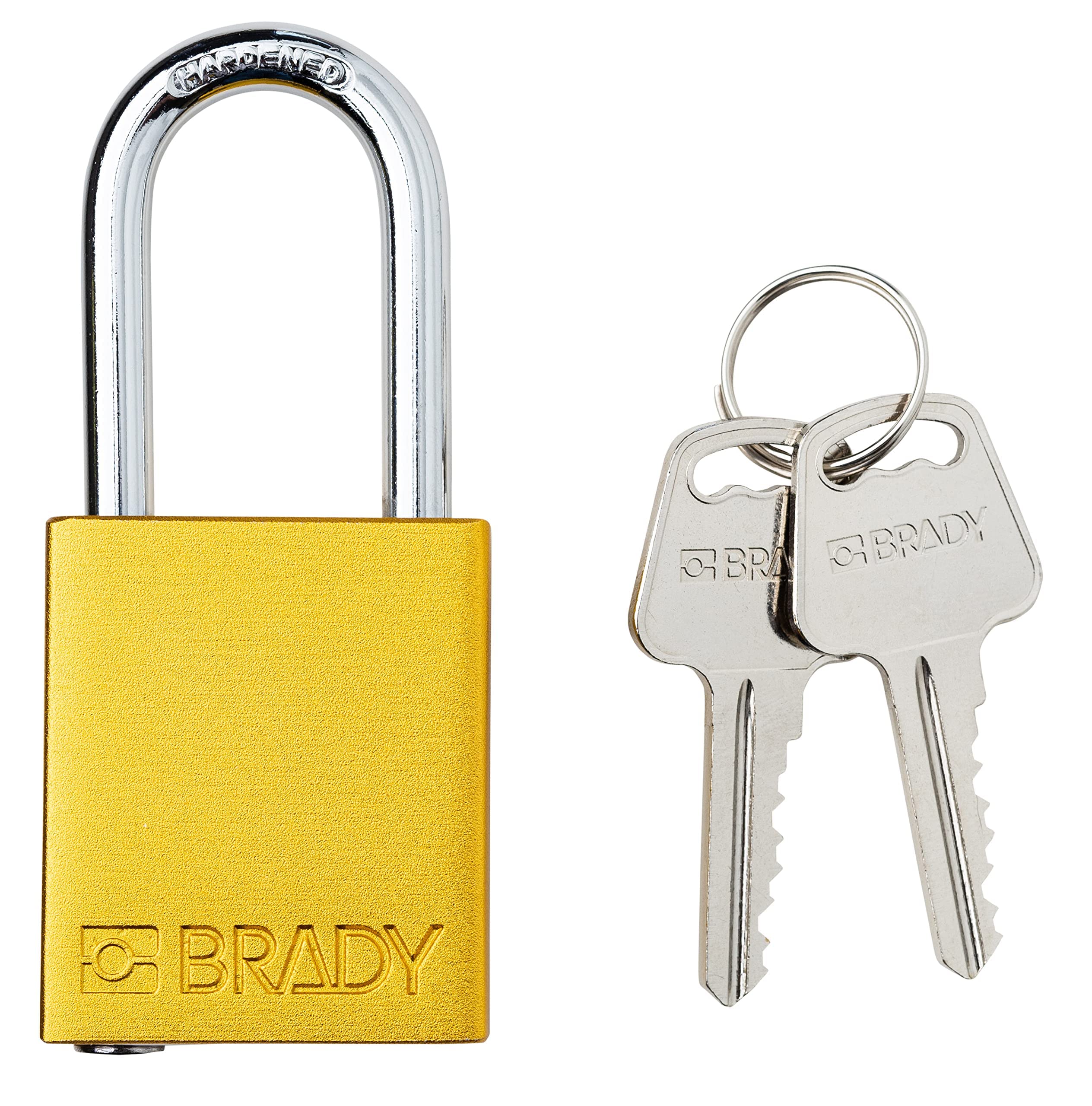 Brady SDAL-YLW-38ST-KA6 - Juego de 6 candados de bloqueo de seguridad con llave, 2 llaves por cerradura