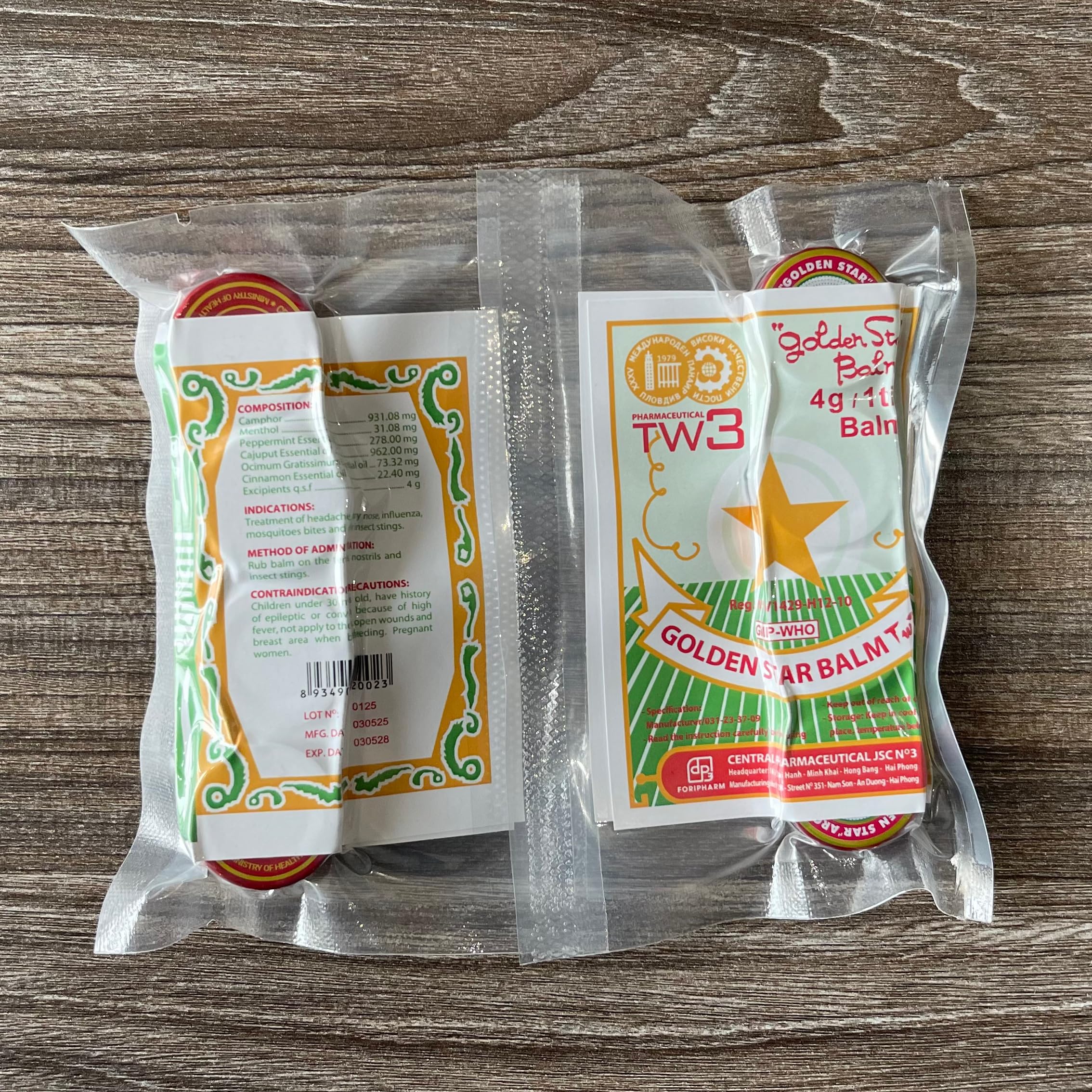 Golden Star Balm (Cao Sao Vang) Pack of 8 - Cooling Muscle Balm for Massage - Vietnamese Aromatic Ointment, Menthol, Camphor and Eucalyptus Essential Oils - Pharmaceutical TW3-8 x 4g (1.13 oz) — Amazon image 6