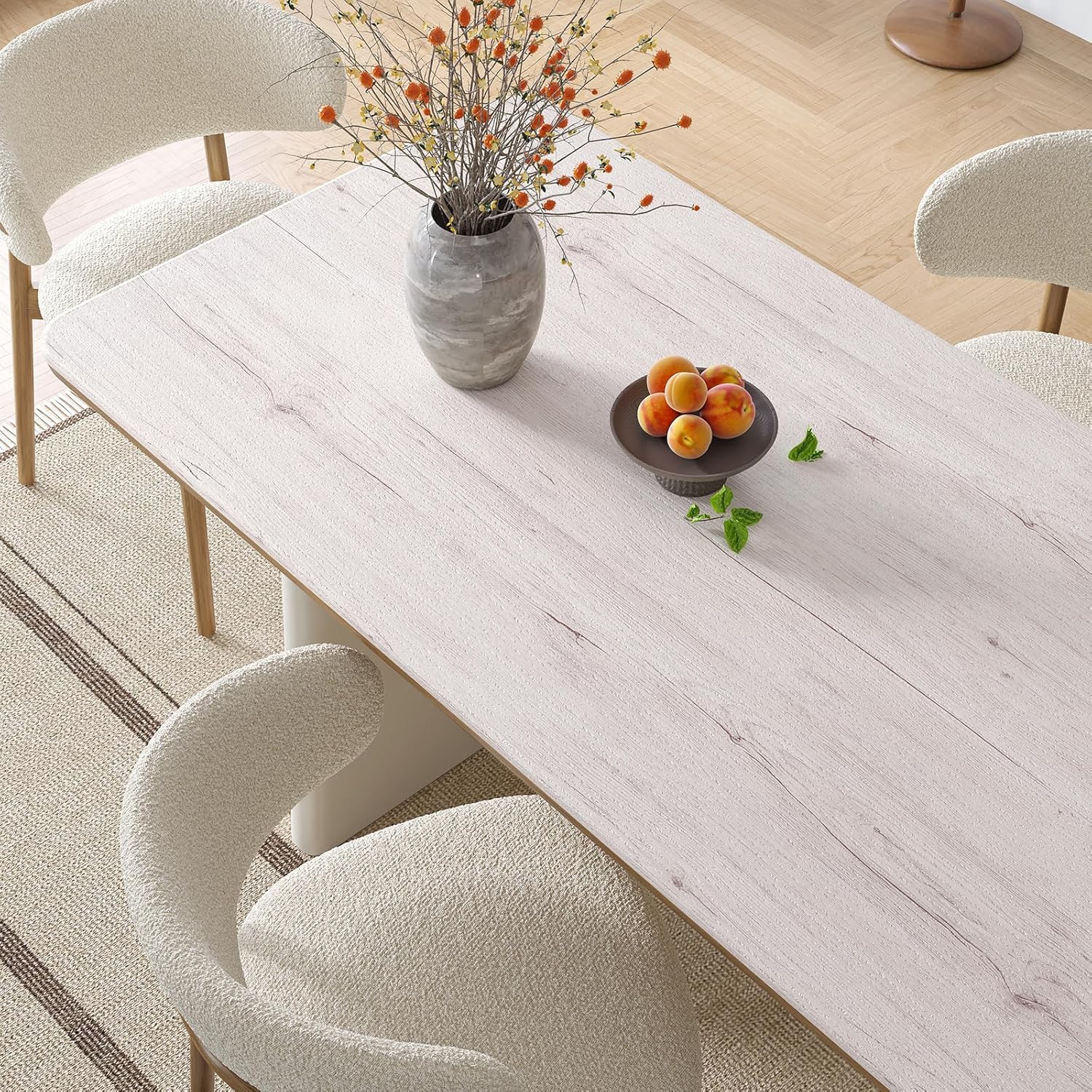 Lilac White Wood Contact Paper Peel and Stick Light Wood Vinyl Wrap for Furniture Countertop Waterproof Contact Paper 15.7"x160" Removable Adhesive Wooden Wallpaper for Dresser Cabinets Wall