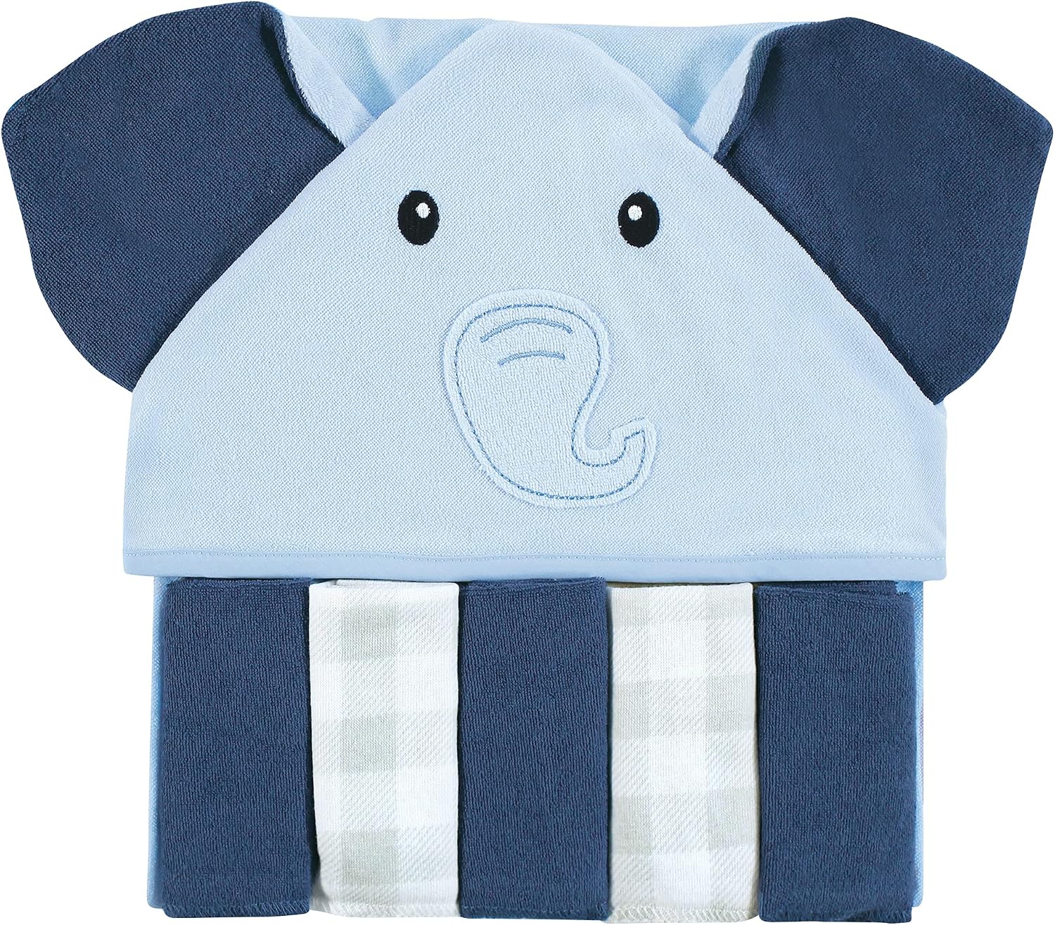 Hudson Baby Unisex Baby Hooded Towel and Five Washcloths, Sailor Whale, One Size