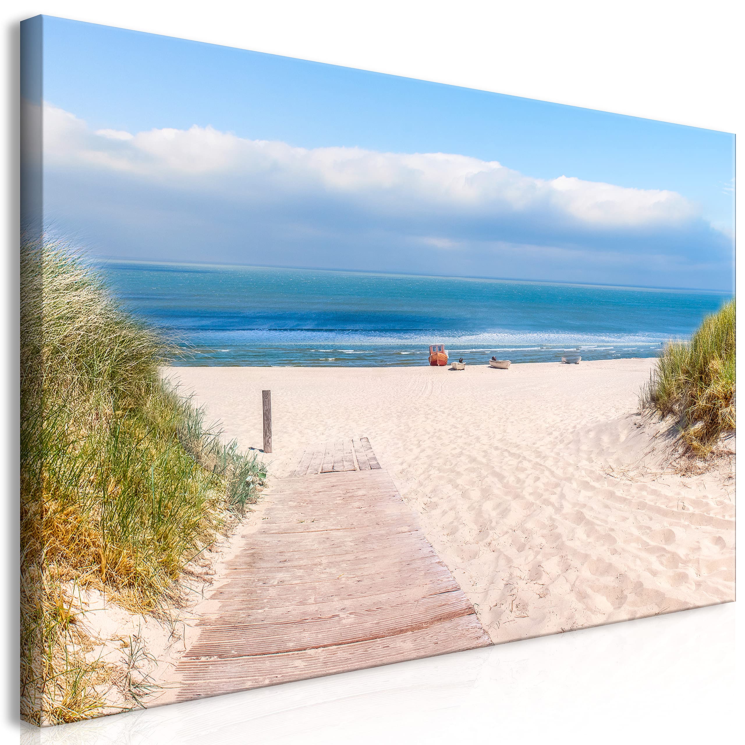 Cuadros B&D XXL Cuadro Mega XXXL Playa y mar 170x85 cm Cuadro en Lienzo | Tamano XXL Estampado Grande Gigante Imagen Para Montar por uno Mismo Decoración De Pared Impresión DIY Naturaleza