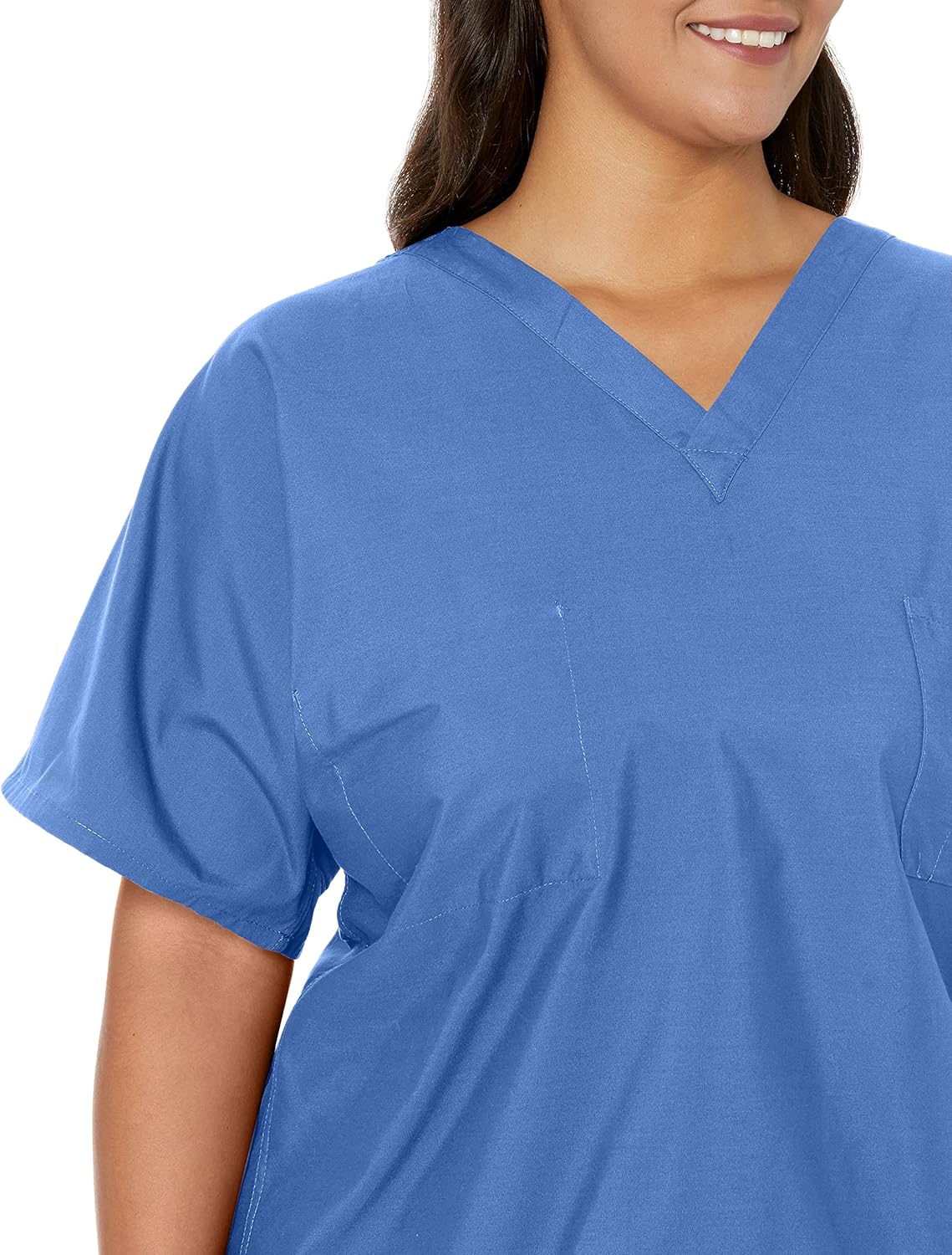 Landau Essentials Unisex Relaxed Fit 1-Pocket V-Neck Scrub Top 7502 - Image 3
