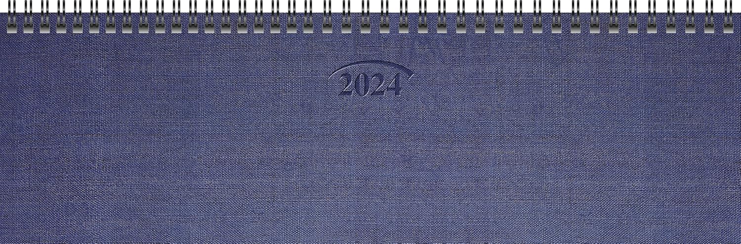 BRUNNEN Weekly Calendar Model 777 2024 2 Pages = 1 Week Sheet Size 32.6 x 10.2 cm Blue