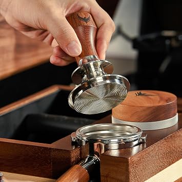 51mm Espresso Accessories Kit Includes Spring Loaded Calibrated Tamper, Stainless Steel WDT Tool, Dosing Funnel and Puck Screen Set Fits Espresso Coffee Machines and 51 mm Portafilters