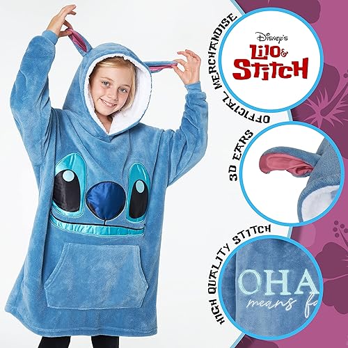 Miniatura 3 de Disney Sudaderas con capucha para adolescentes, manta con capucha de gran tamaño, regalos de Minnie Mickey Stitch