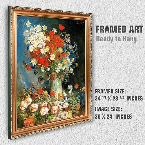 Miniatura 306 de A&T ARTWORK The Starry Night de Vincent Van Gogh. Tamaño del marco: 36 x 30 pulgadas, tamaño de la imagen: 30 x 24 pulgadas, reproducciones clásicas