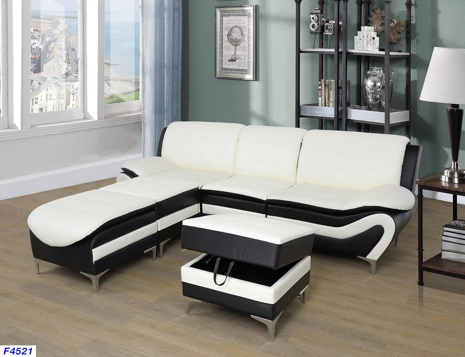 Beverly Fine Furniture Sectional Sofa Set With Ottoman