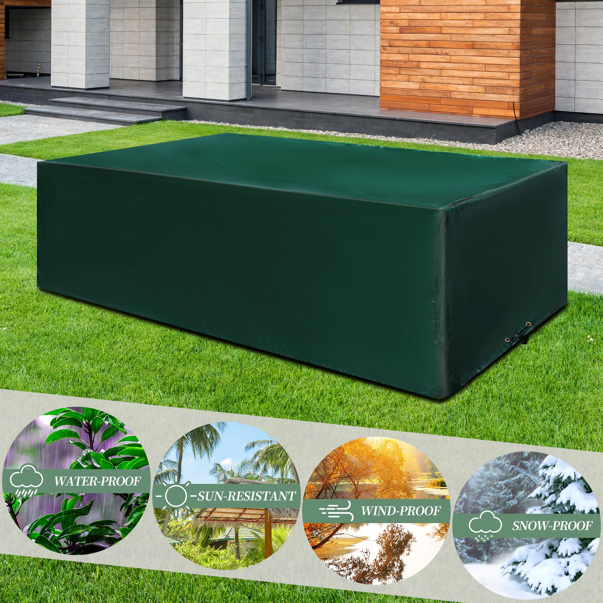 Funshot Garden Furniture Covers Waterproof, 270x180x90cm, Outdoor Furniture Cover - Image 3