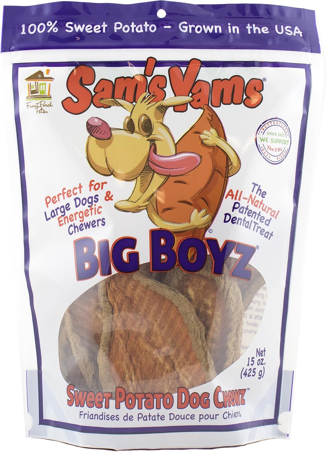 Sam's Yams Sweet Potato Dog Chewz Big Boyz 15oz Pet