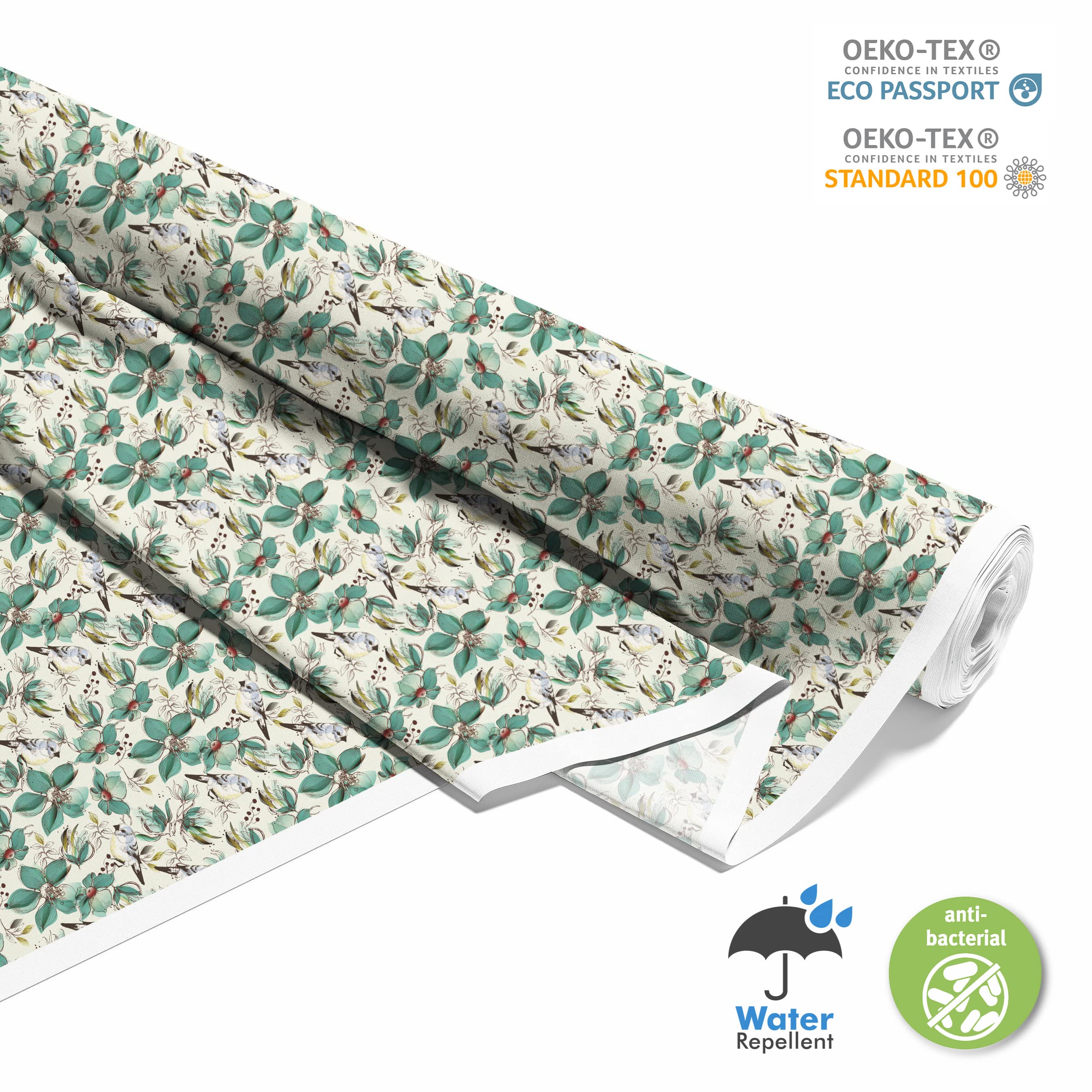 HEKO PANELS Tessuti Per Tappezzeria Al Metra Stoffa Rivestimenti Di Mobili Sedie Poltrone Divani Cuscini Pouf Impermeabile Fiori Esotici 1 Metro 155 x 100 cm