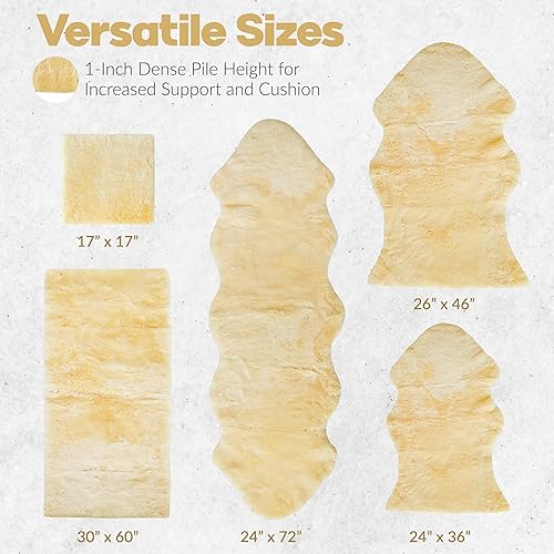 Miniatura 5 de Piel de oveja natural para llagas de cama e irritación de la piel  Gisborne 100% real de oveja médica con espalda antideslizante para aliviar el