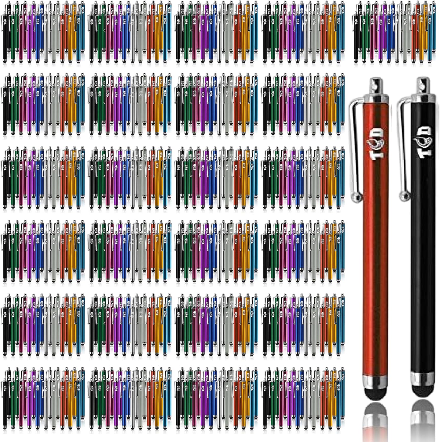 TCD 500 Pack Stylus Pen for iPad, High Precision Universal Capacitive Bulk Digital Stylus Pen – Compatible w/iPhone, Tablet, Touchscreen Laptop – Rubber Tip Styluses for All Touch Screen Device, Multi