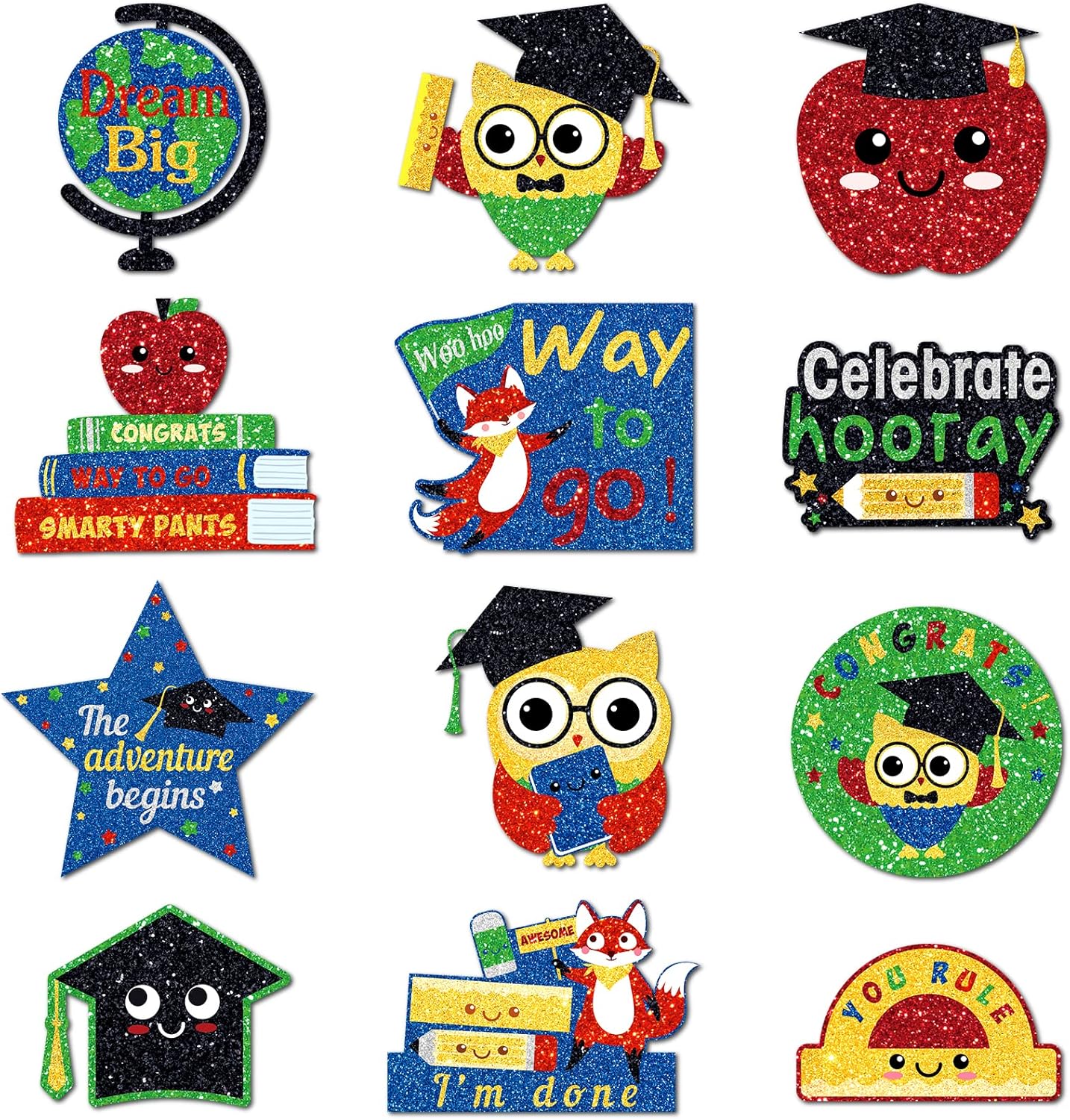 48 Pcs Kindergarten Graduation Cutouts Decorations Owl Book