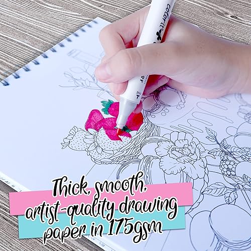 Miniatura 4 de ColorIt Delightful Postres and Sweet Treats - Libro para colorear para adultos, 50 diseños de una cara, papel liso grueso, tapa dura plana,