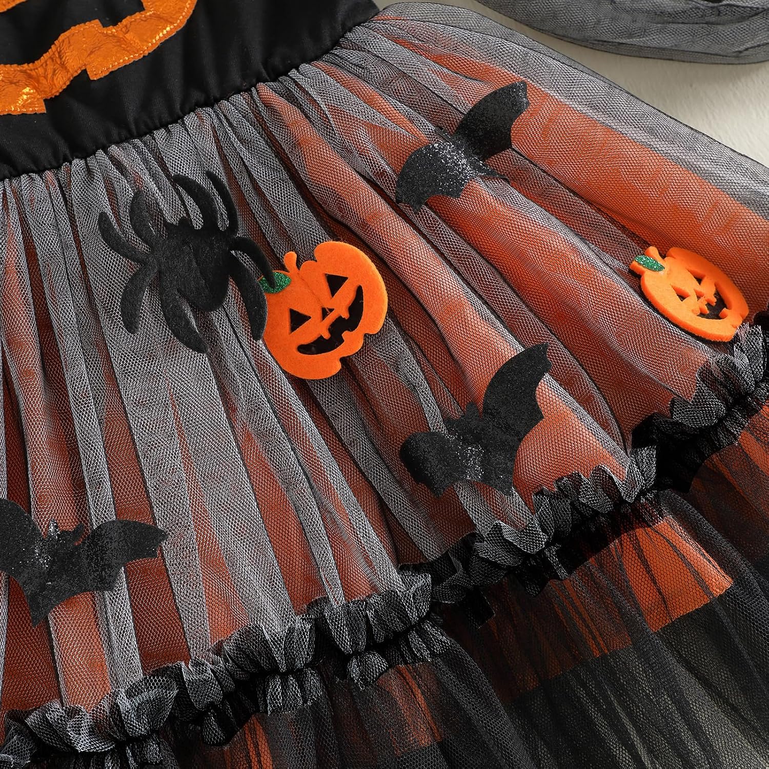 Toddler Girl Halloween Outfit Pumpkin Bat Tutu Dress Fall Clothes